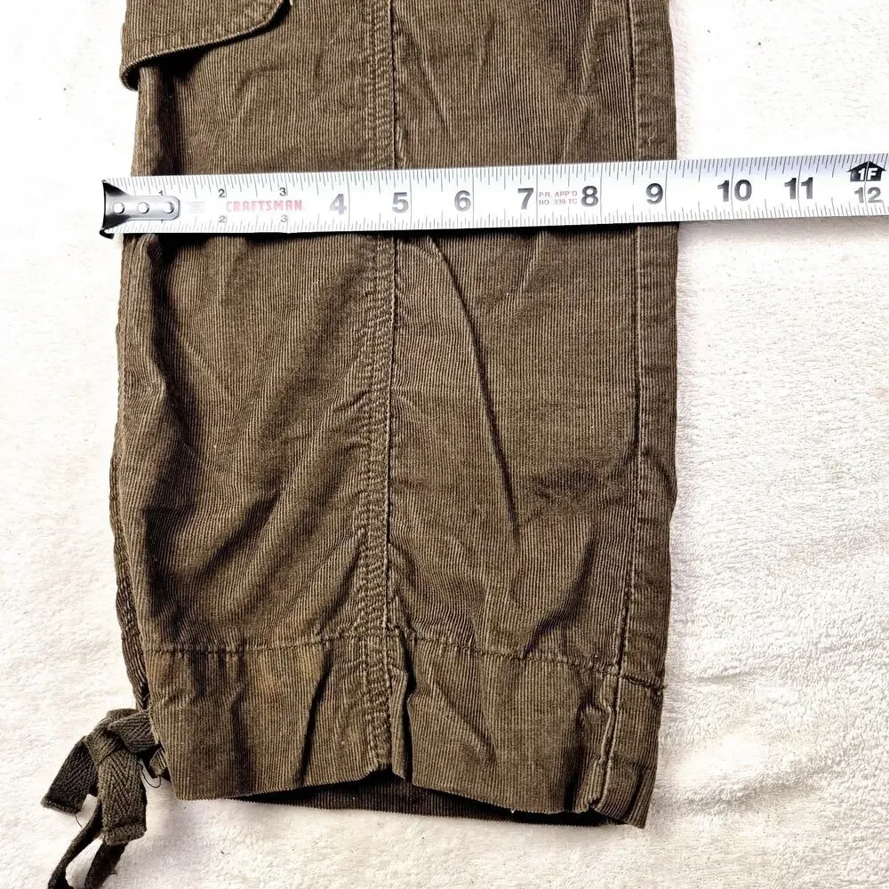 London Jean Women's Marisa Fit Corduroy Cargo Pants Brown Size 12